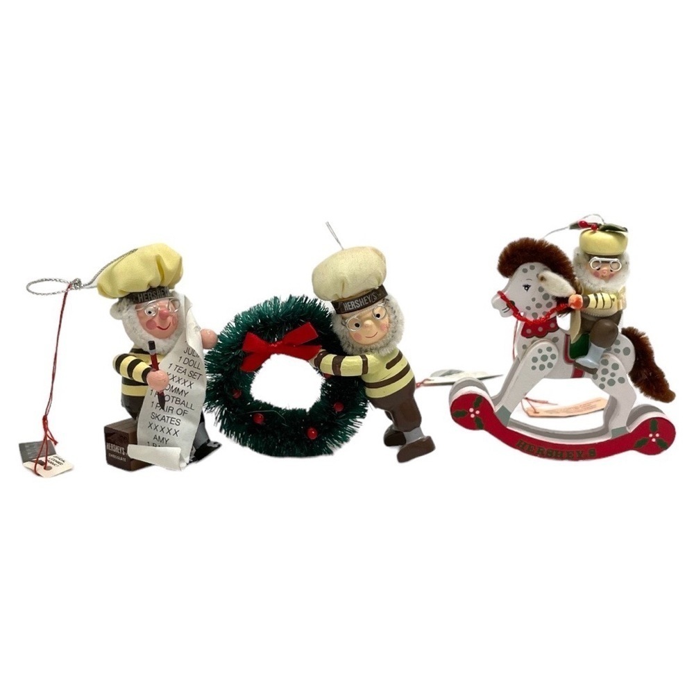 VTG Hershey Kurt Adler Santa or Elves Christmas ornaments set